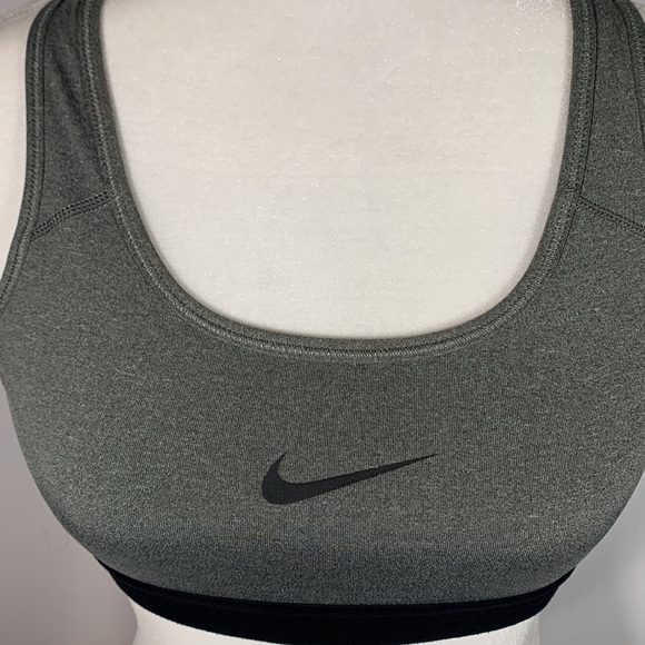 Nike Dri-Fit Grey Logo Sports Bra - Picture 2 of 5